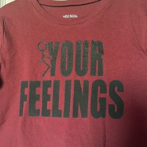 NWT F*ck Your Feelings Graphic Crop Top Long Sleeve Top 🌙
